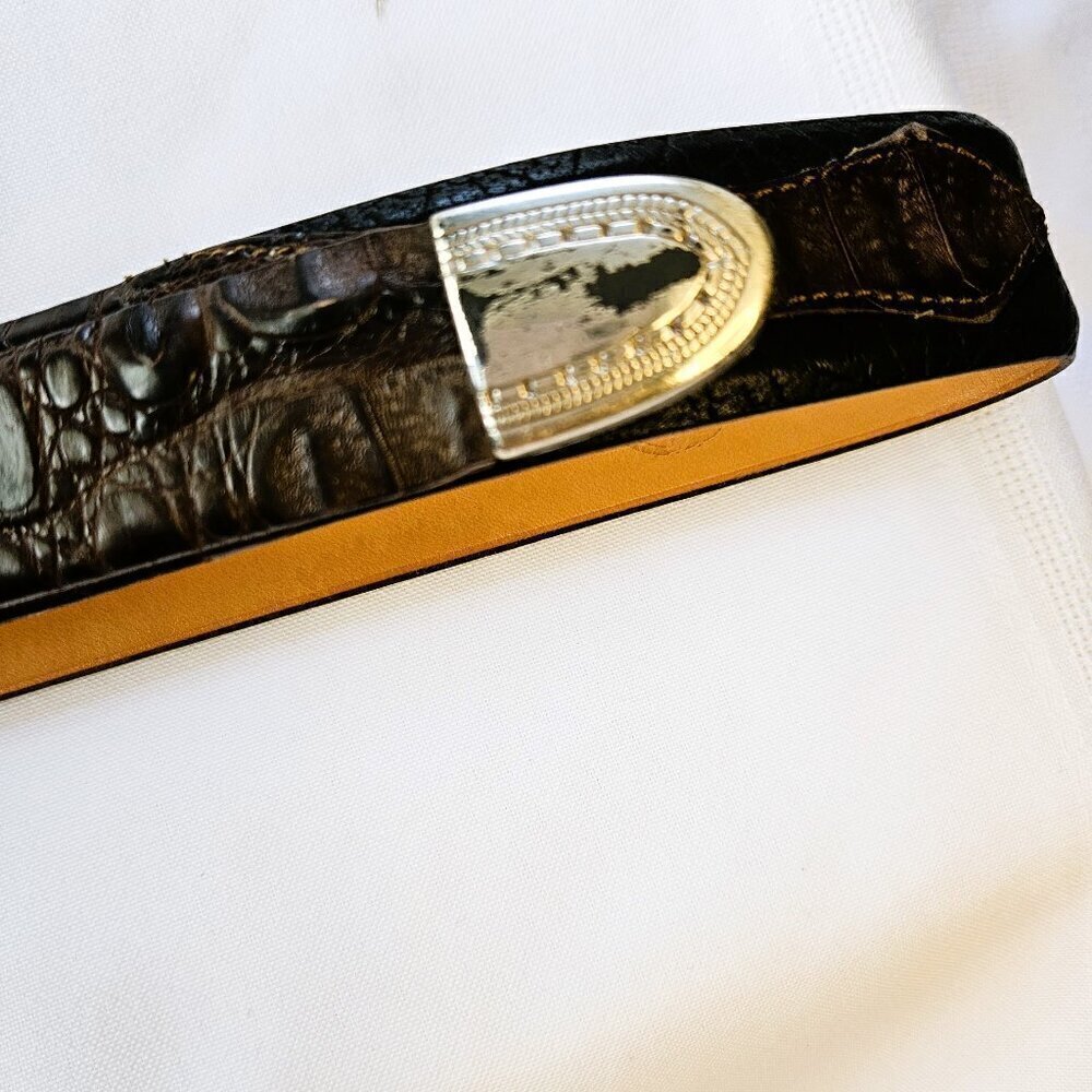 Luca di Marco CRESCENT Men's Black Western 100% Grain Leather Belt Size 38 - Picture 3 of 9